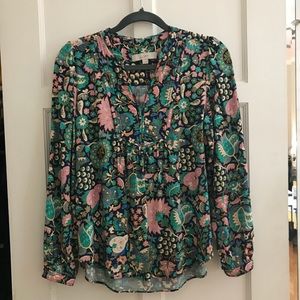 LOFT multi-color floral blouse